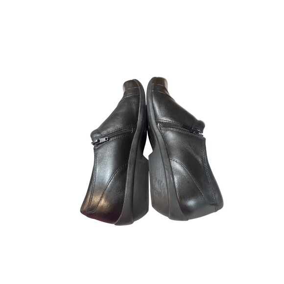 Bjorndal Womens Black Leather Slip-On Shoes With Button Accent & Cushioned Footb - Picture 7 of 7